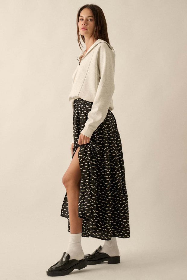 Gotta Dash Abstract-Print Tiered Maxi Skirt - ShopPromesa