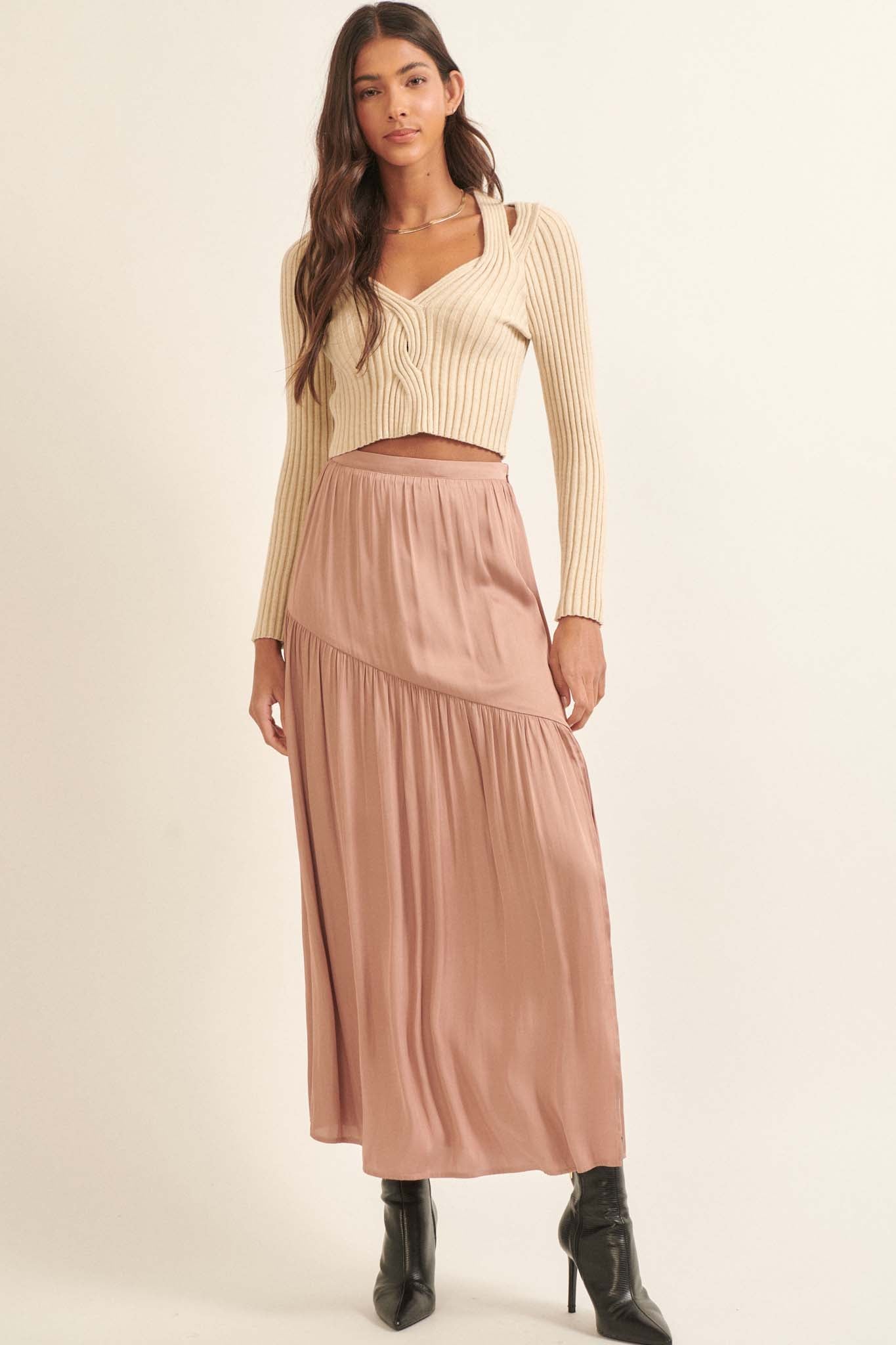 Moon River Asymmetrical Maxi Skirt - ShopPromesa