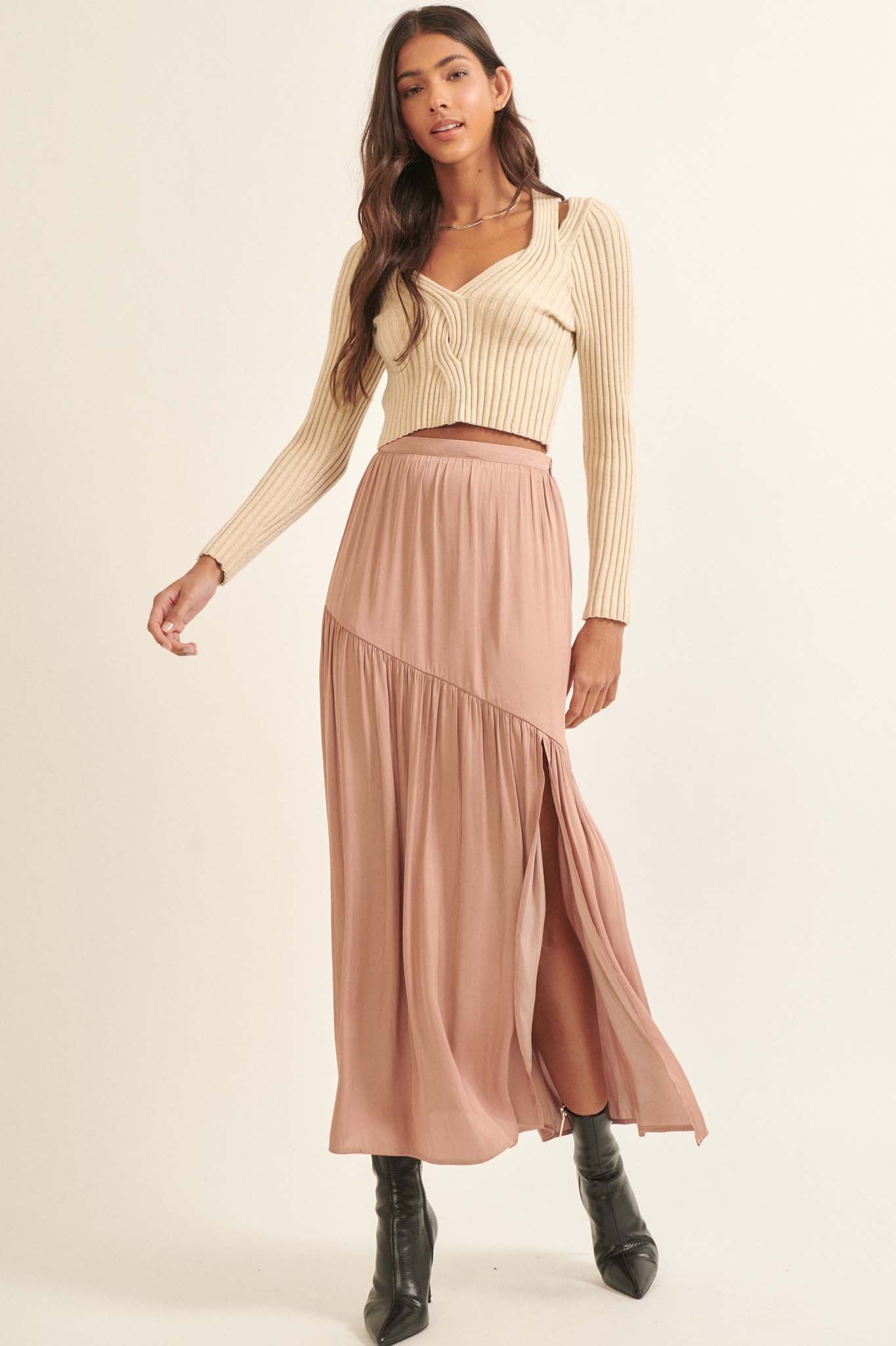 Moon River Asymmetrical Maxi Skirt - ShopPromesa