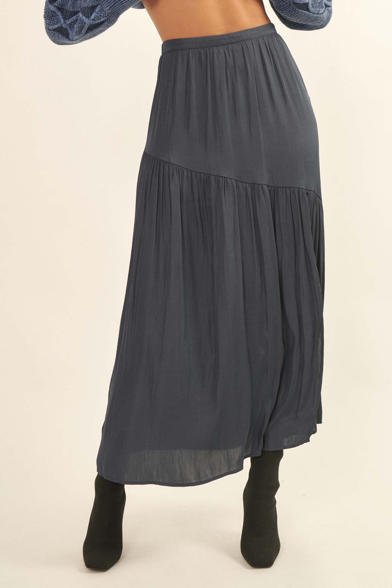 Moon River Asymmetrical Maxi Skirt - ShopPromesa