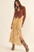 Goldenrod Valley Floral Chiffon Maxi Skirt - ShopPromesa