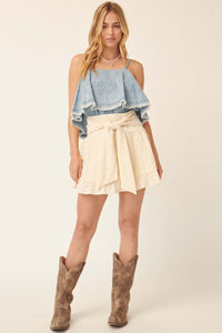 Short and Sweet Tie-Waist Ruffled Mini Skirt - ShopPromesa