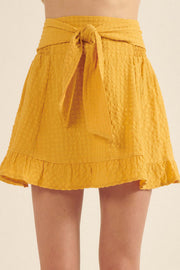 Short and Sweet Tie-Waist Ruffled Mini Skirt - ShopPromesa
