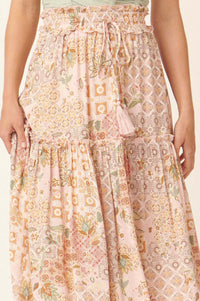 Floral Fantasy Multi-Print Ruffled Maxi Skirt - ShopPromesa