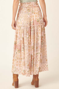 Floral Fantasy Multi-Print Ruffled Maxi Skirt - ShopPromesa