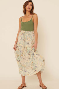 Floral Fantasy Multi-Print Ruffled Maxi Skirt - ShopPromesa