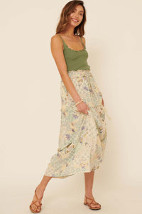 Floral Fantasy Multi-Print Ruffled Maxi Skirt - ShopPromesa