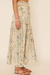 Floral Fantasy Multi-Print Ruffled Maxi Skirt - ShopPromesa