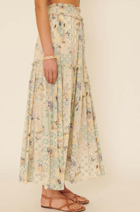 Floral Fantasy Multi-Print Ruffled Maxi Skirt - ShopPromesa