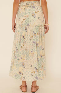 Floral Fantasy Multi-Print Ruffled Maxi Skirt - ShopPromesa