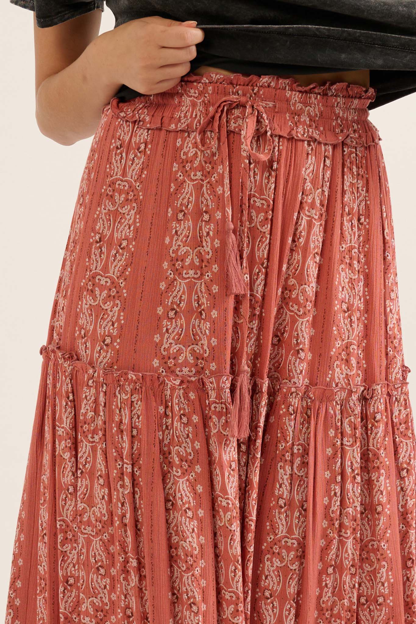 Vagabond Soul Paisley-Print Maxi Prairie Skirt - ShopPromesa