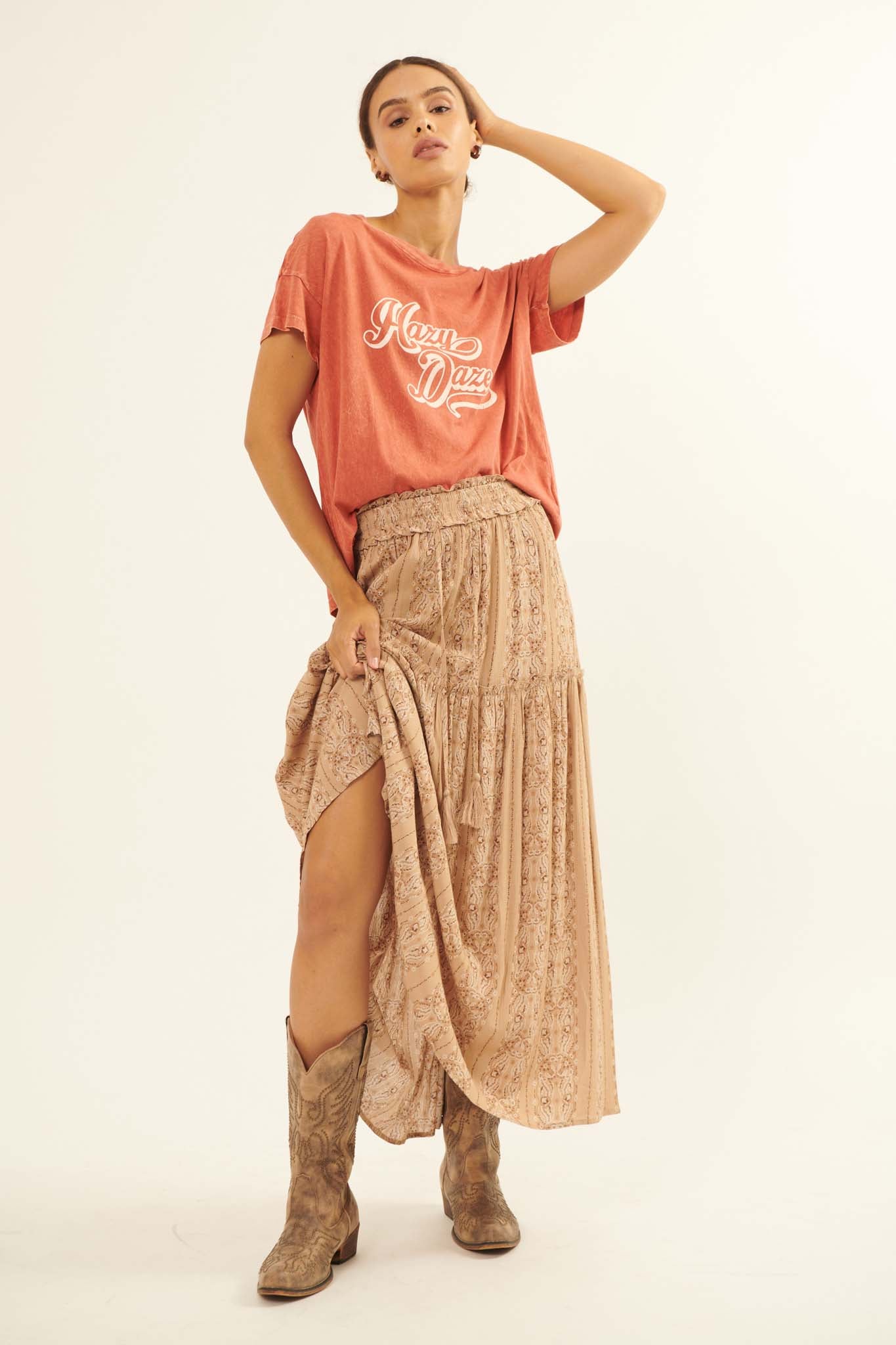 Vagabond Soul Paisley-Print Maxi Prairie Skirt - ShopPromesa