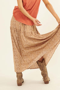 Vagabond Soul Paisley-Print Maxi Prairie Skirt - ShopPromesa