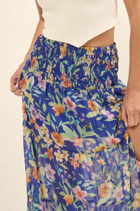 Bahama Mama Floral Chiffon Tiered Maxi Skirt - ShopPromesa