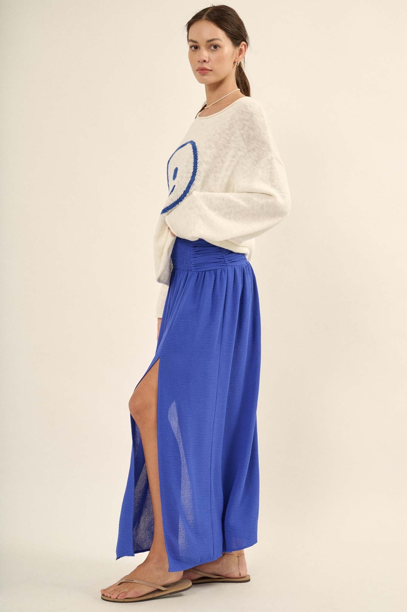 Loving You is Easy Double Slit Crepe Maxi Skirt - ShopPromesa