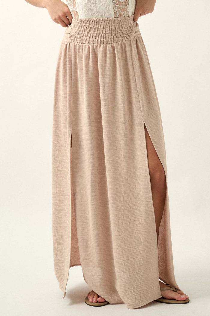 Loving You is Easy Double Slit Crepe Maxi Skirt - ShopPromesa