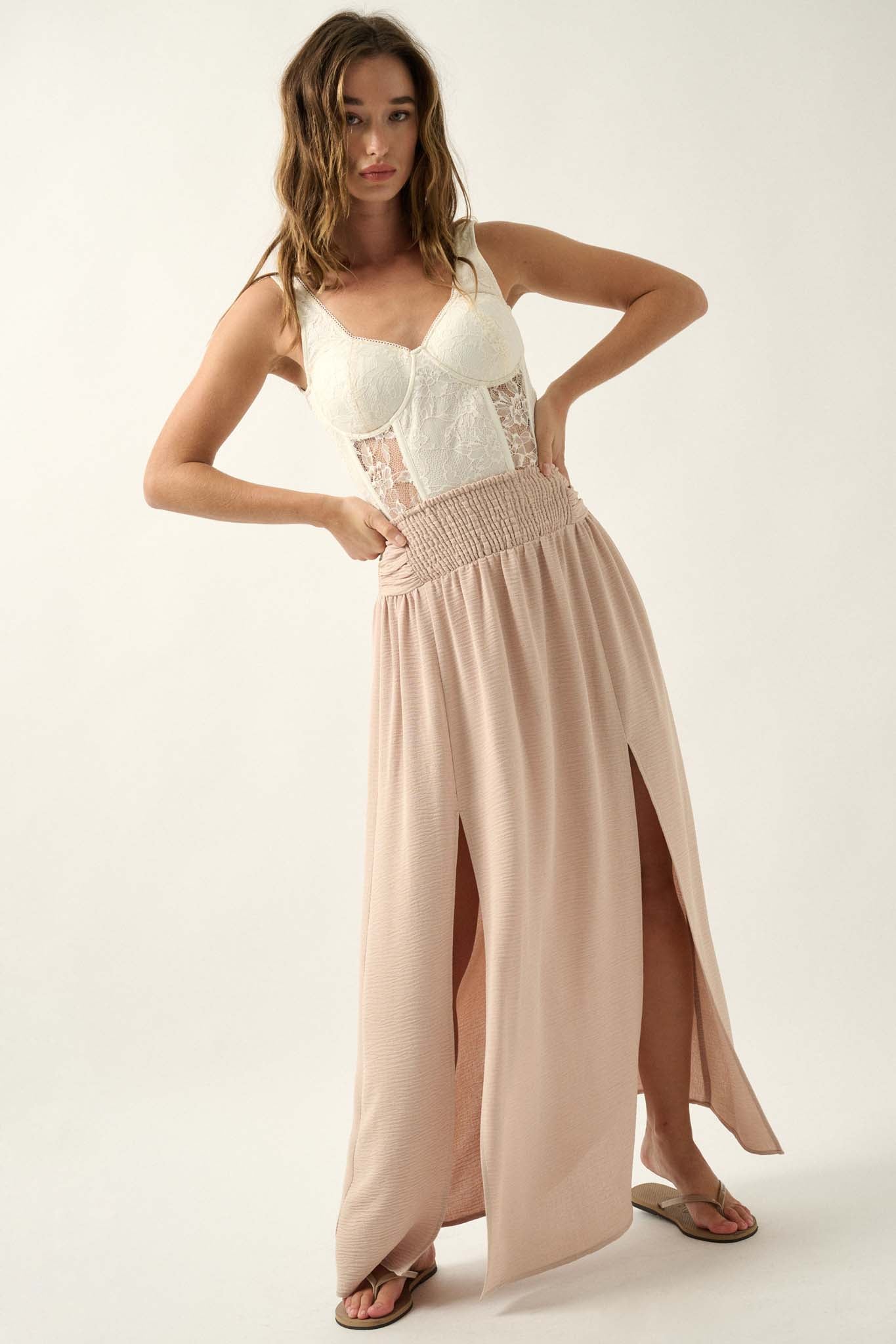 Loving You is Easy Double Slit Crepe Maxi Skirt - ShopPromesa