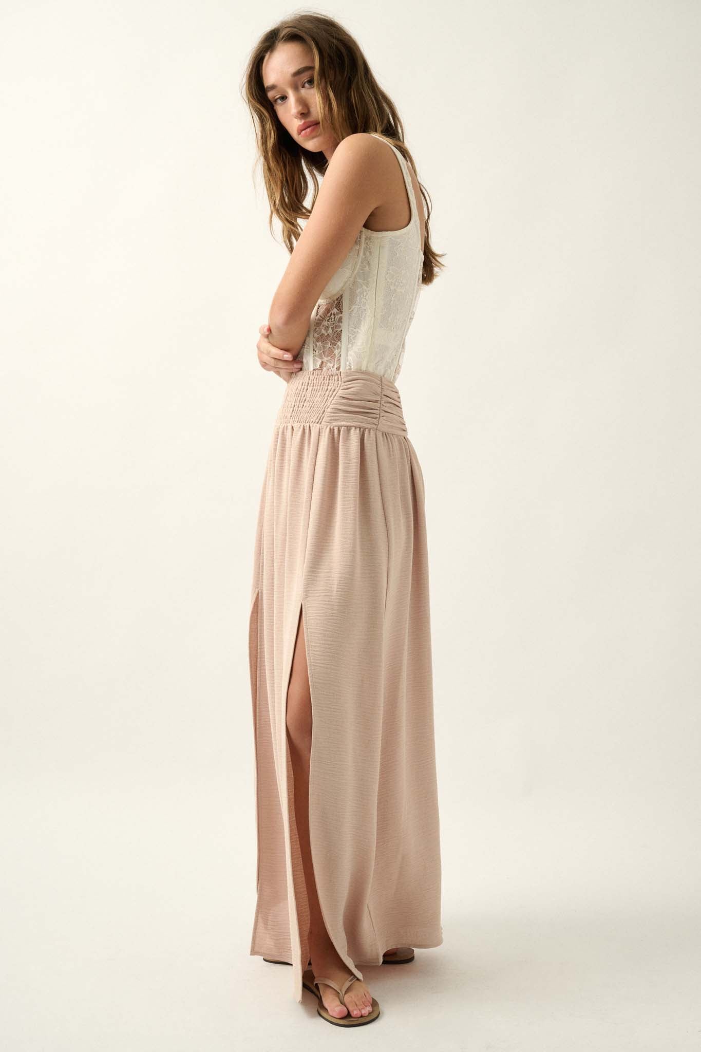 Loving You is Easy Double Slit Crepe Maxi Skirt - ShopPromesa