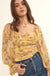 Heart of Gold Ruffled Floral Chiffon Blouse - ShopPromesa