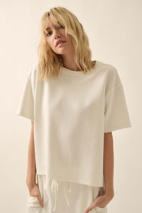 Premium Scuba Loose-Fit High-Low Boxy Tee - ShopPromesa