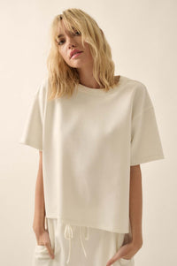 Premium Scuba Loose-Fit High-Low Boxy Tee - ShopPromesa