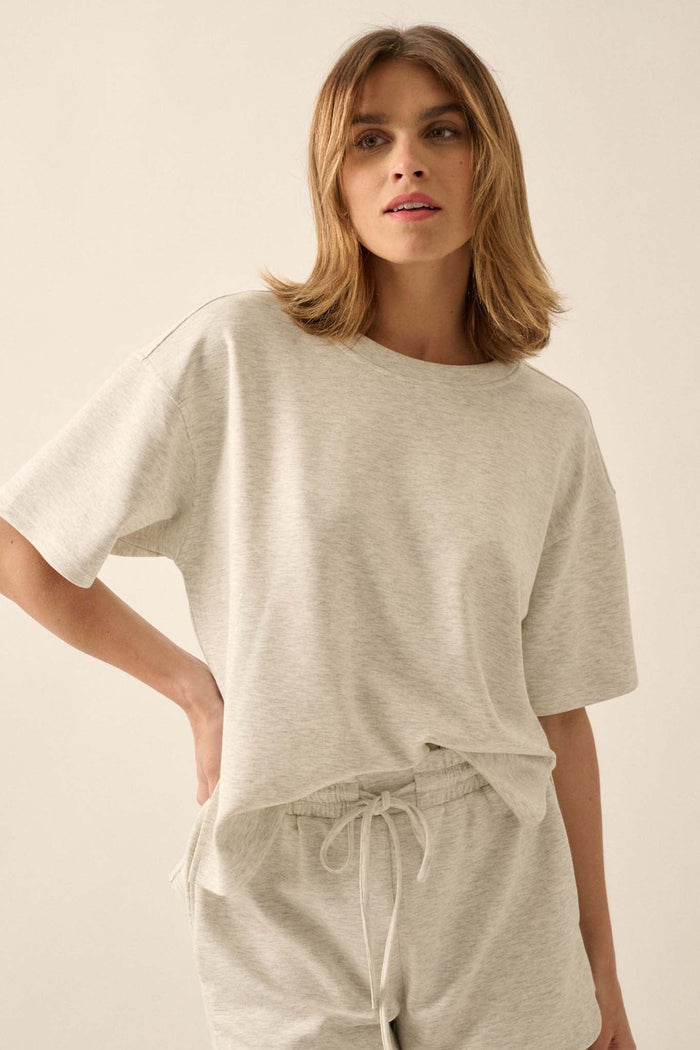 Premium Scuba Loose-Fit High-Low Boxy Tee - ShopPromesa