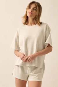 Premium Scuba Loose-Fit High-Low Boxy Tee - ShopPromesa