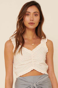 Sunny Sunday Ruffled Swiss Dot Crop Top - ShopPromesa