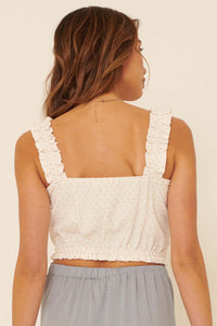 Sunny Sunday Ruffled Swiss Dot Crop Top - ShopPromesa