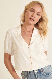 Honest Truth Swiss Dot Puff-Sleeve Top - ShopPromesa