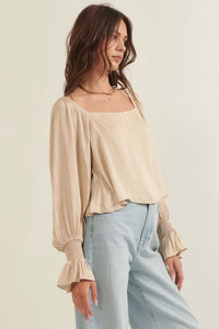 Classic Beauty Matte Satin Peasant Top - ShopPromesa