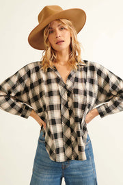 Gone Country Raw-Edge Plaid Button-Up Shirt - ShopPromesa