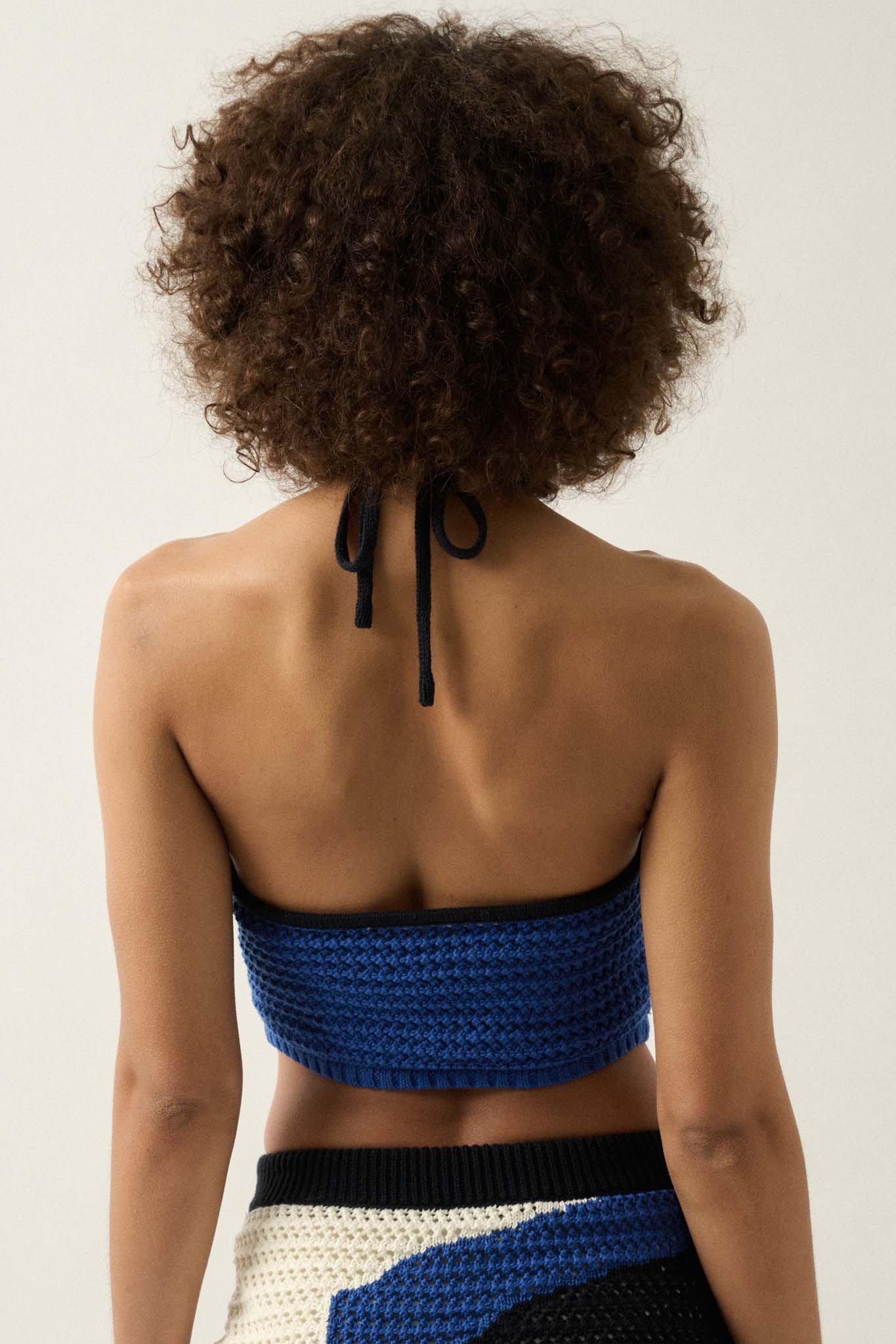 Heat Wave Colorblock Crochet Knit Halter Top - ShopPromesa