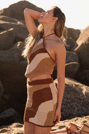Heat Wave Colorblock Crochet Knit Halter Top - ShopPromesa