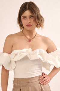 Vita Bellissima Off-Shoulder Ruffle Bodysuit - ShopPromesa