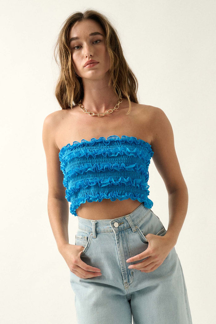 Pure Joy Smocked Ruffle Tube Top - ShopPromesa