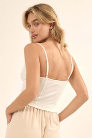 Gracefully Glam Pleated Tulle Ruffle Cami Top - ShopPromesa