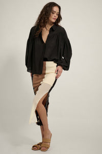 Big Sky Chiffon Balloon-Sleeve Oversize Shirt - ShopPromesa