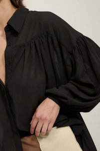 Big Sky Chiffon Balloon-Sleeve Oversize Shirt - ShopPromesa