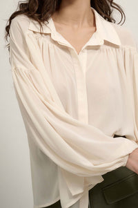 Big Sky Chiffon Balloon-Sleeve Oversize Shirt - ShopPromesa