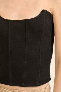 Form Factor Strapless Rib-Knit Corset Top - ShopPromesa