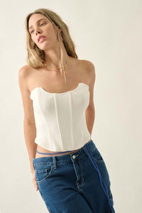 Form Factor Strapless Rib-Knit Corset Top - ShopPromesa