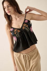 Blooming Beauty Embroidered Babydoll Cami Top - ShopPromesa
