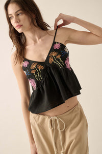 Blooming Beauty Embroidered Babydoll Cami Top - ShopPromesa