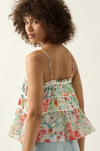 Barbados Beauty Tiered Ruffle Babydoll Cami Top - ShopPromesa