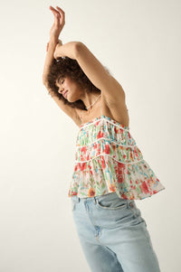 Barbados Beauty Tiered Ruffle Babydoll Cami Top - ShopPromesa