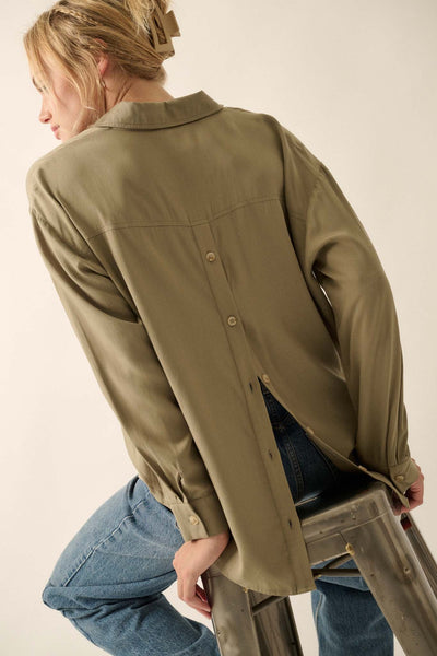 Back to Basics Buttoned-Back Pocket Shirt - ShopPromesa