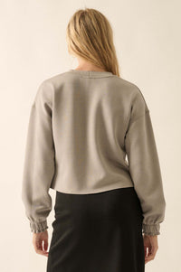 Premium Scuba Ruffle-Cuff Pullover - ShopPromesa