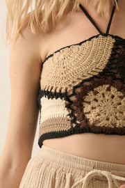 Back to Earth Crochet Knit Halter Crop Top - ShopPromesa