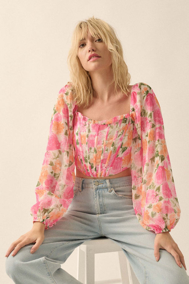 Awesome Blossom Floral Off-Shoulder Corset Top - ShopPromesa